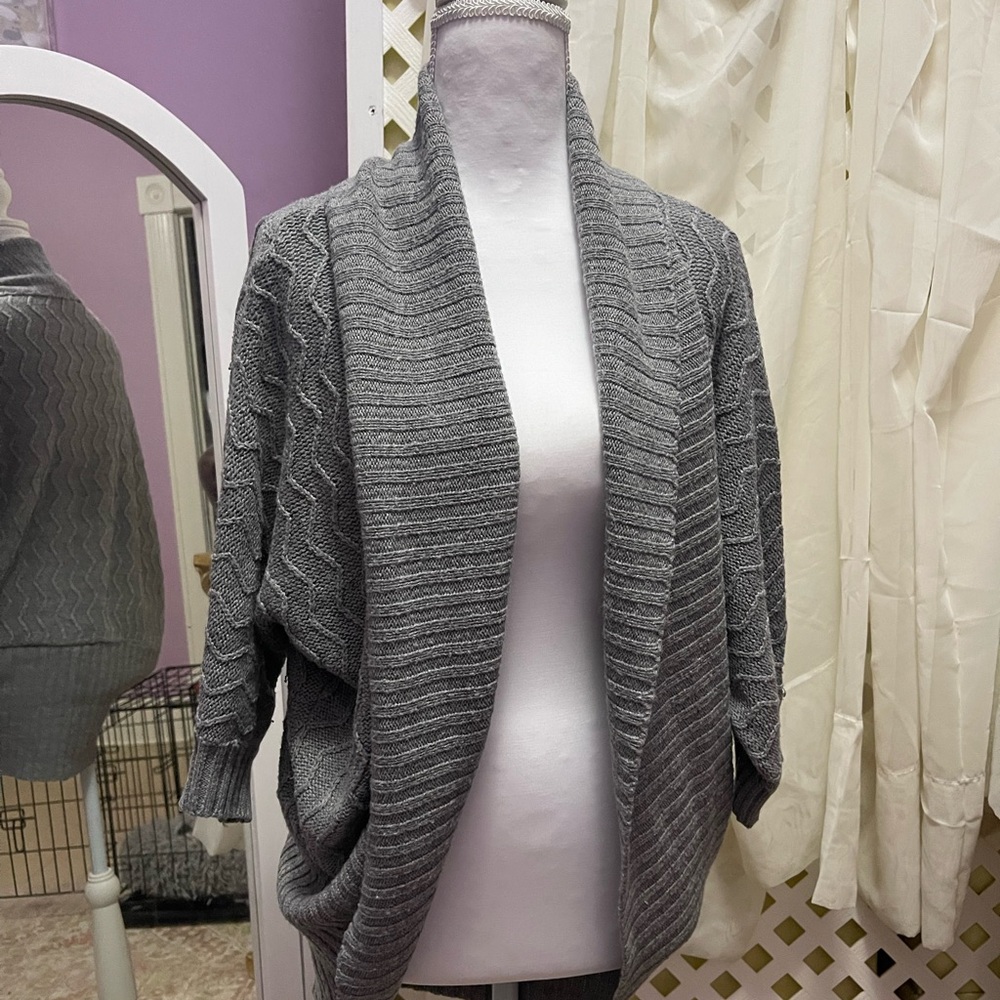 Ambiance Charcoal Open-Front Cardigan
